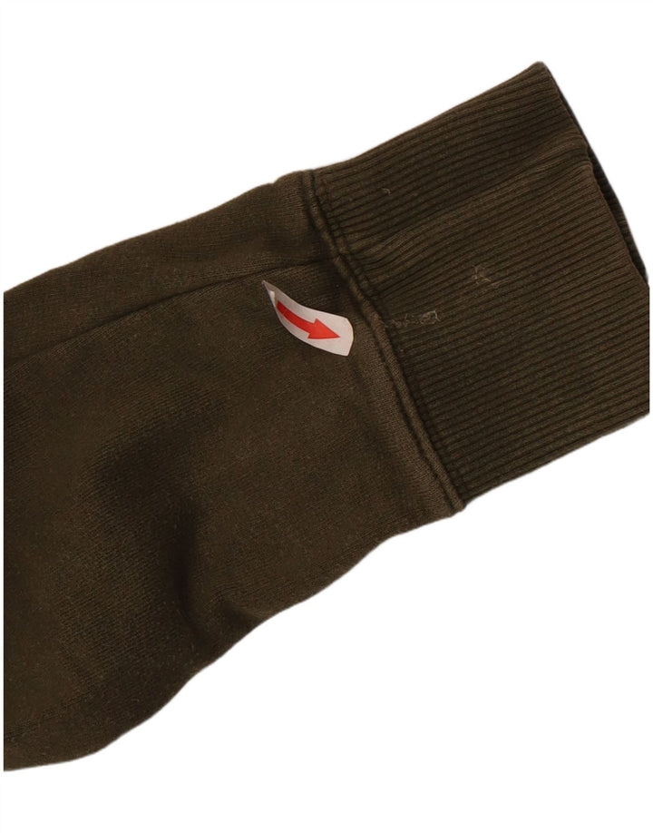 Champion Mens Graphic Hoodie Jumper Large Khaki Cotton