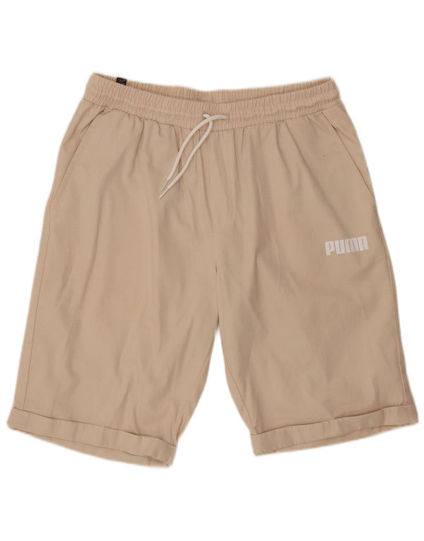 PUMA Mens Sport Shorts Large  Beige Cotton