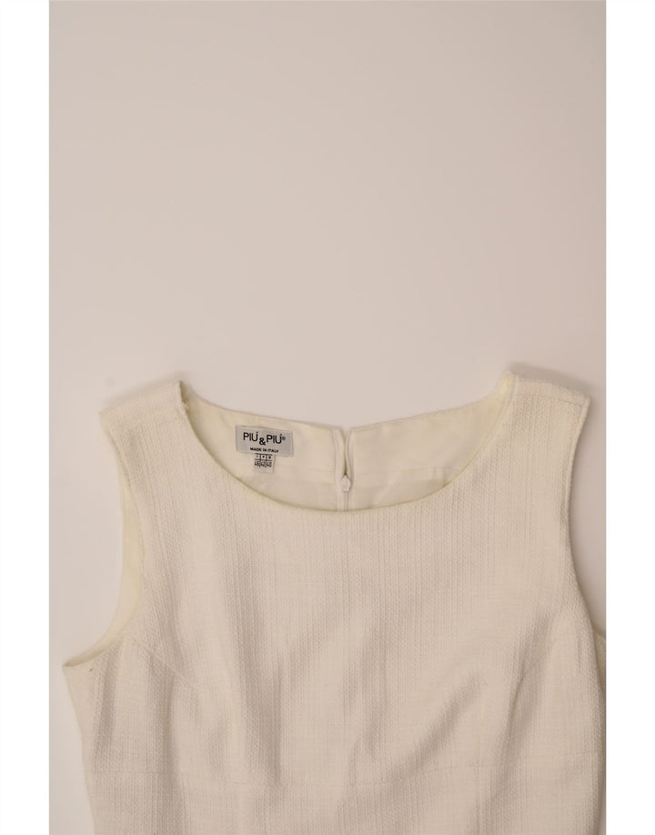 PIU & PIU Womens 3/4 Sleeve 2 Piece Set IT 46 Large White Cotton Vintage Piu & Piu and Second-Hand Piu & Piu from Messina Hembry 