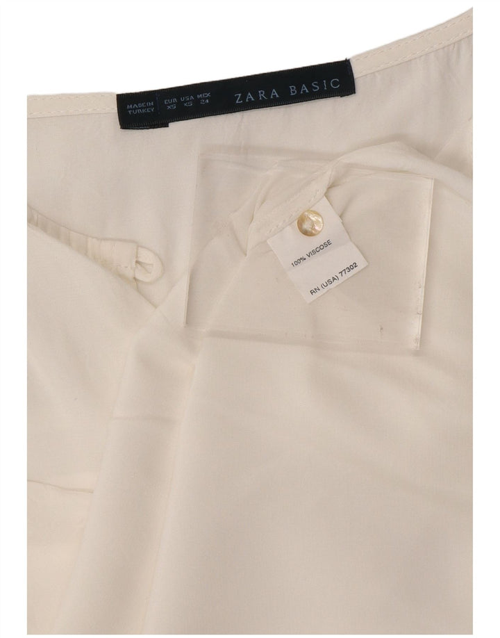 ZARA Womens Blouse Top UK 6 XS White Viscose