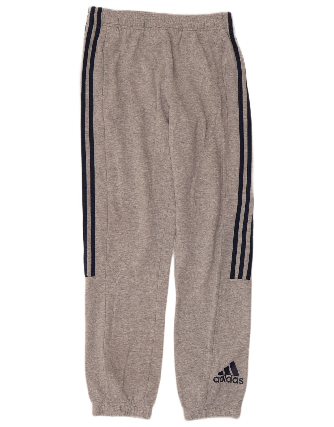 ADIDAS Boys Tracksuit Trousers Joggers 13-14 Years  Grey Flecked Cotton