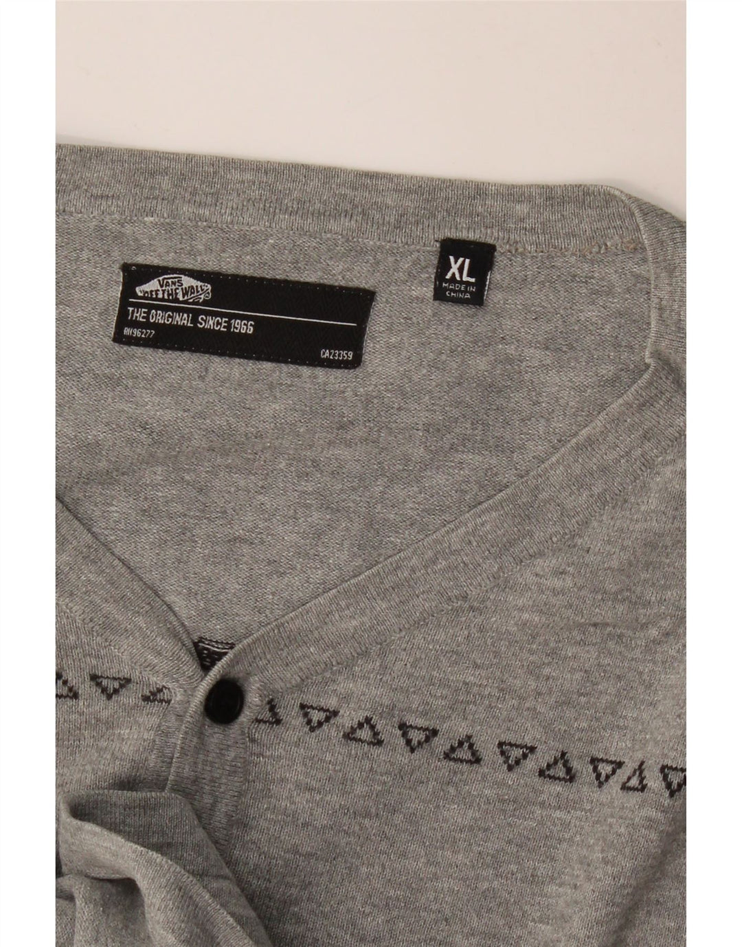 VANS Mens Top Long Sleeve XL Grey Geometric
