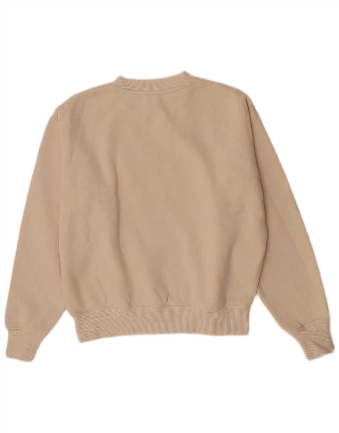 Superdry Womens Oversized Sweatshirt Jumper UK 8 Small Beige Cotton