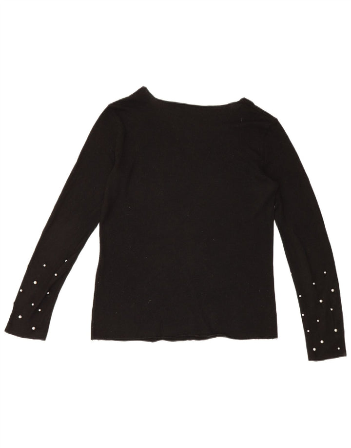Zara Womens Top Long Sleeve UK 14 Medium Black