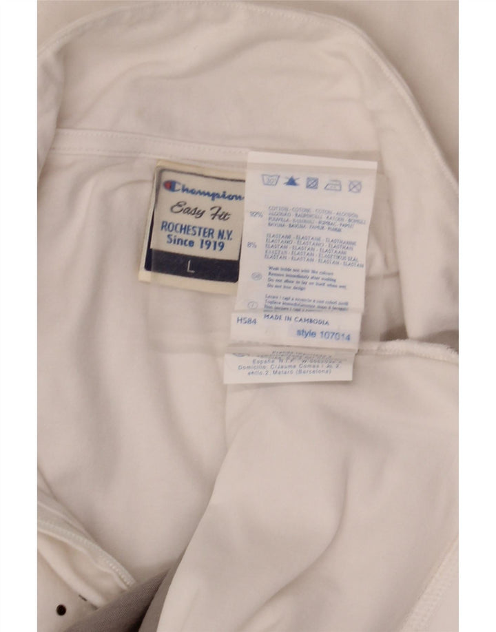 CHAMPION Womens Easy Fit Graphic Tracksuit Top Jacket UK 16 Large White