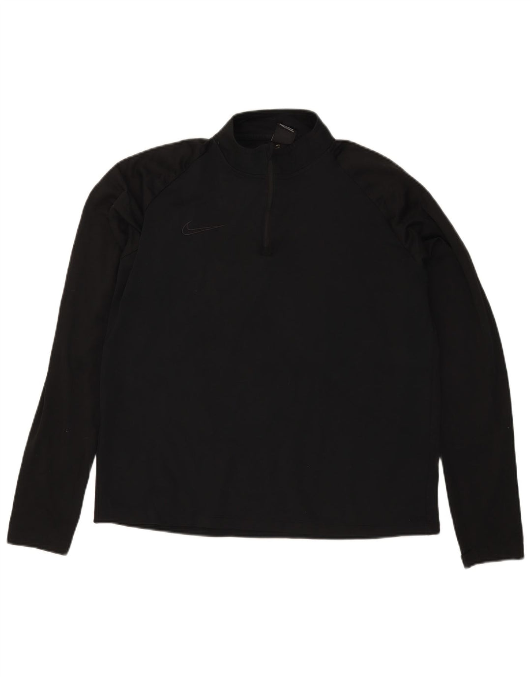 Nike Mens Dri Fit Zip Neck Pullover Tracksuit Top Large Black Polyester