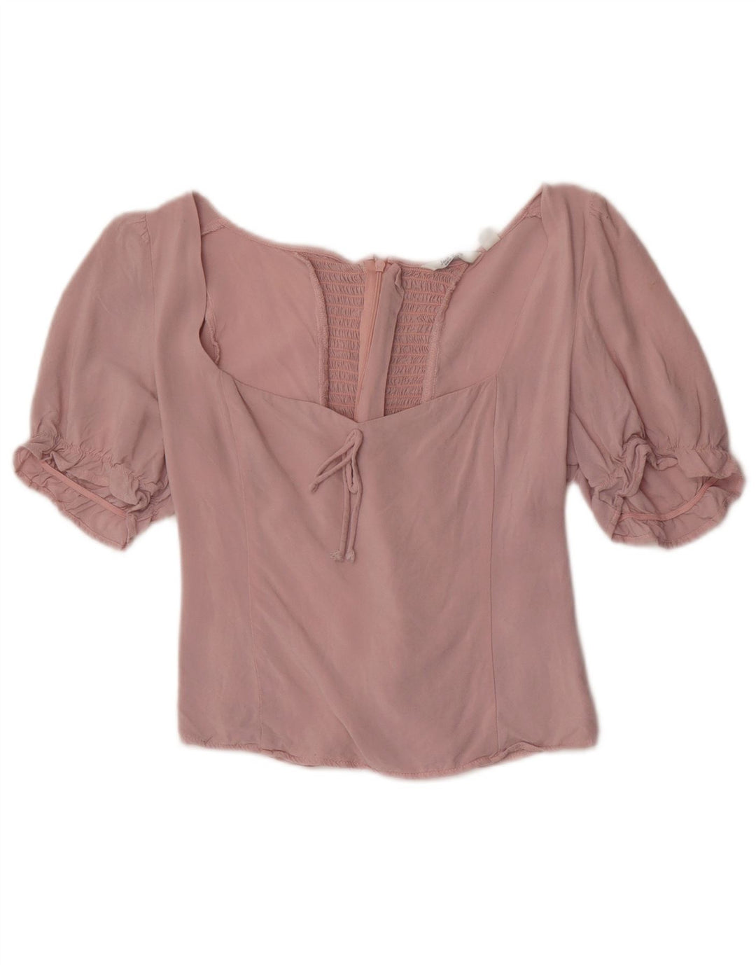 Jack Wills Womens Crop Blouse Top UK 12 Medium Pink Viscose