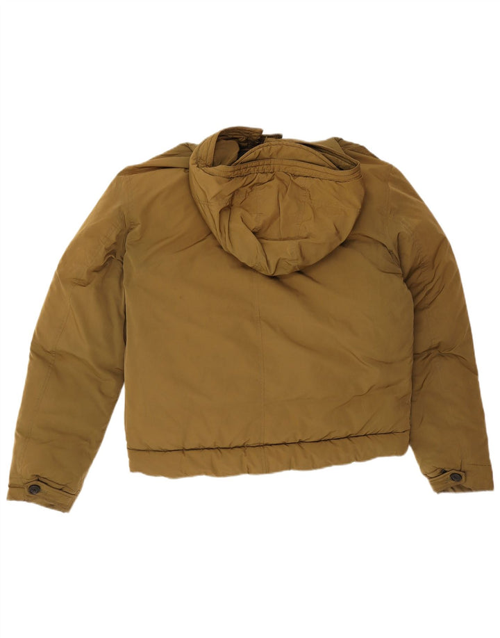 French Connection Mens Hooded Padded Jacket UK 36 Small Khaki Polyester