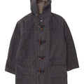 Stefanel Mens Hooded Duffle Coat UK 38 Medium Blue Wool