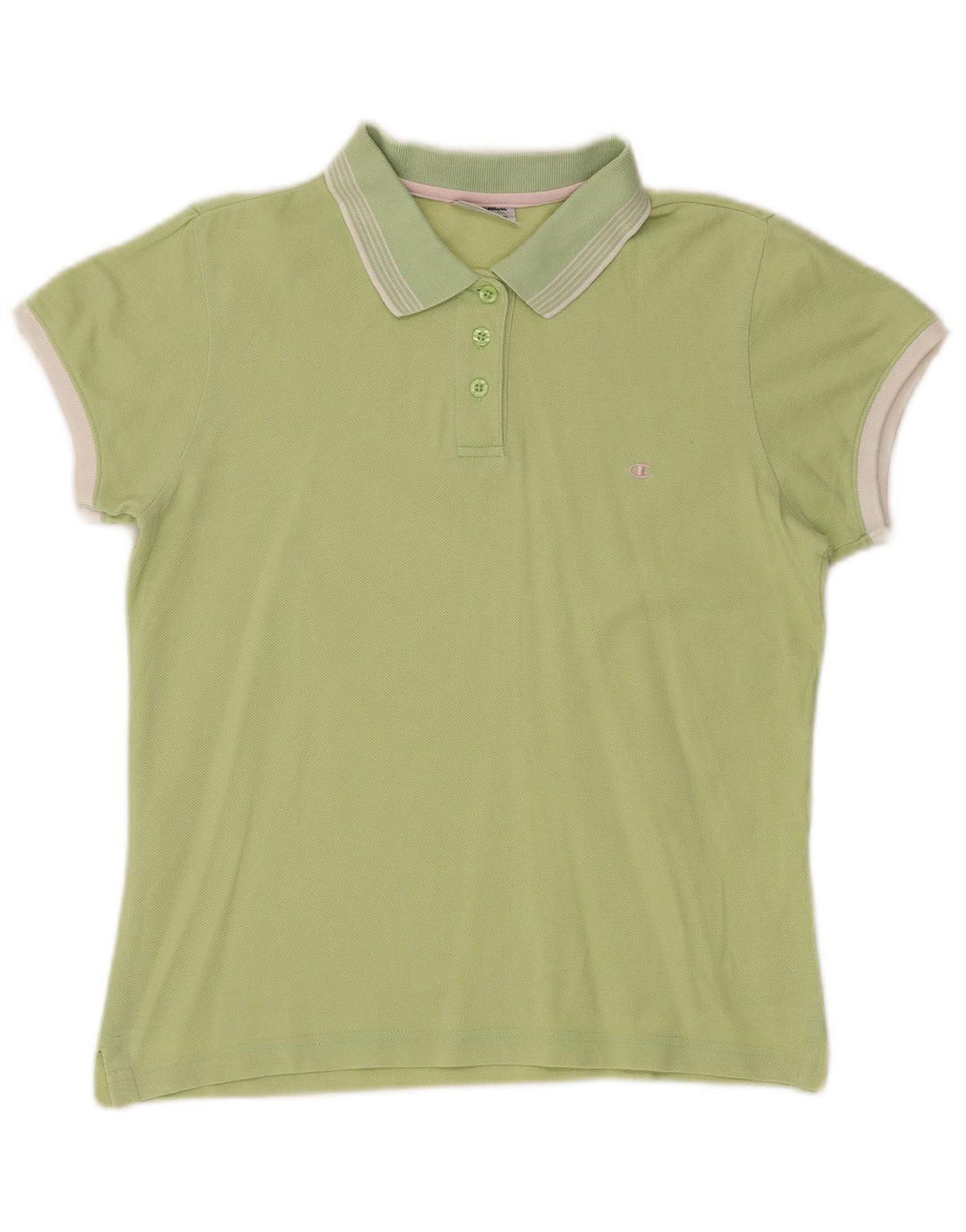 CHAMPION Womens Polo Shirt UK 14 Large Green Cotton
