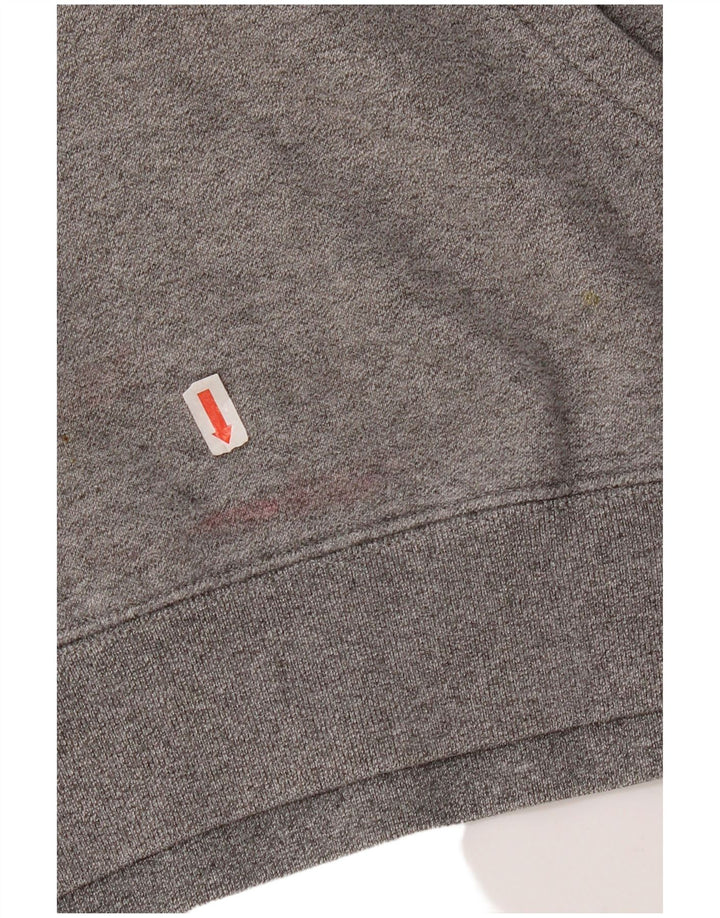 Champion Mens Graphic Hoodie Jumper Medium Grey Flecked Cotton