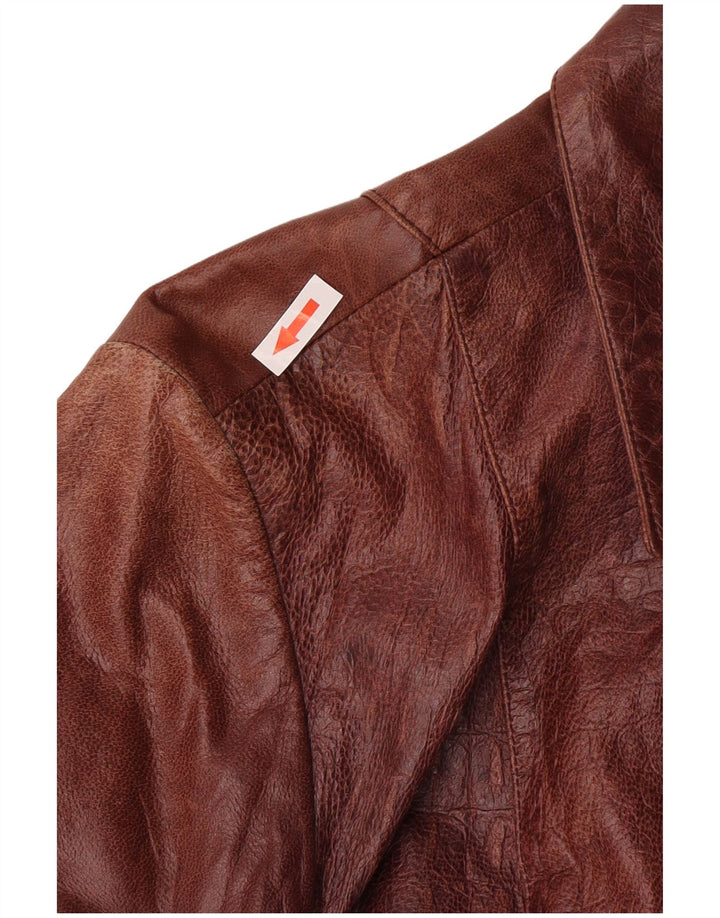 Cristinaeffe Womens Leather Jacket IT 46 Large Brown Leather