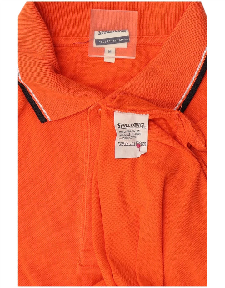 Spalding Mens Polo Shirt Medium Orange Cotton