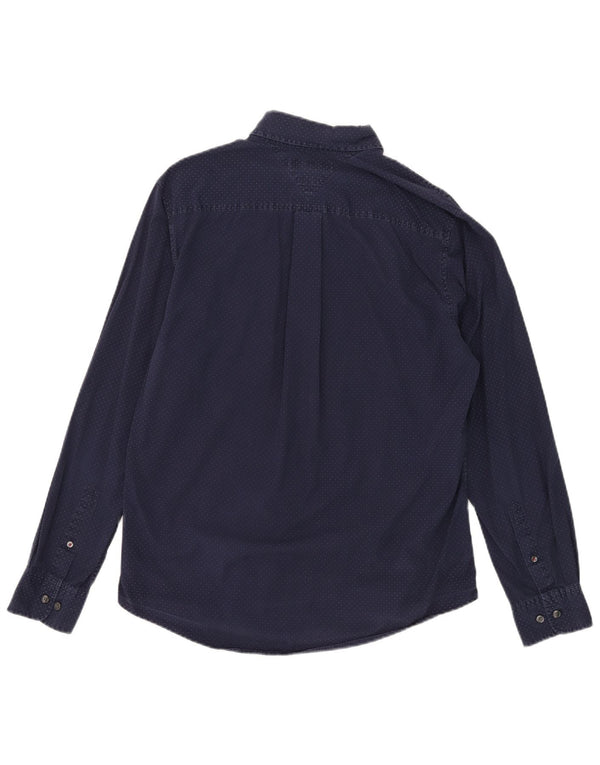 Tommy Hilfiger Mens Shirt Medium Navy Blue Spotted Cotton