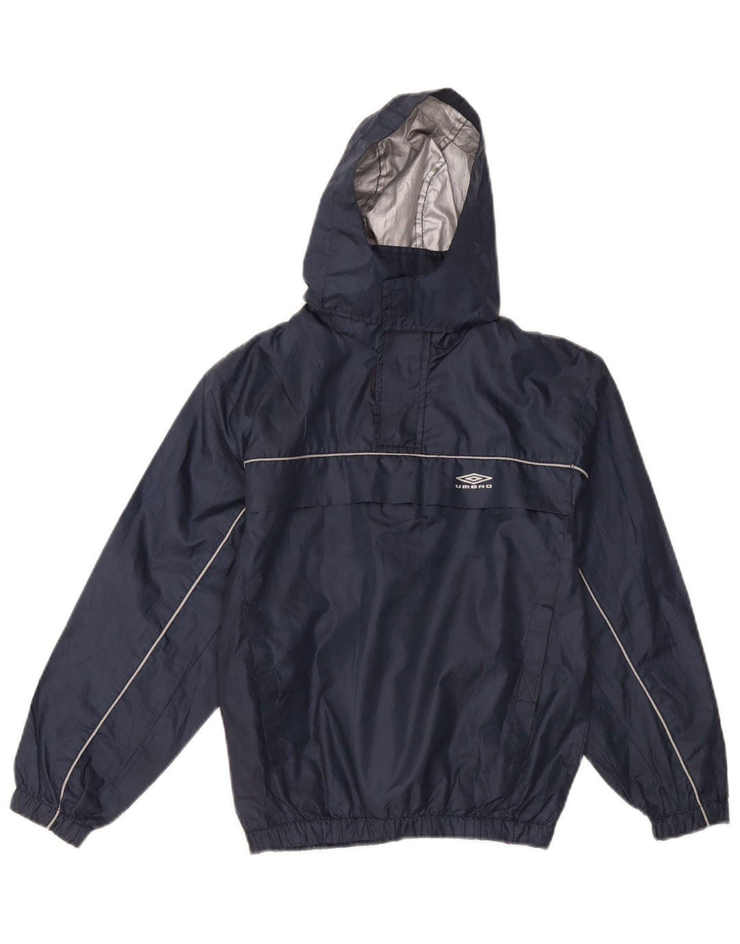UMBRO Boys Hooded Pullover Rain Jacket 7-8 Years Navy Blue Polyester