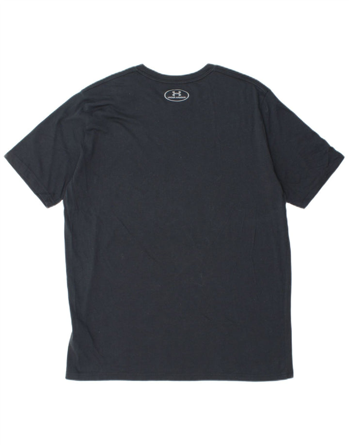 UNDER ARMOUR Mens Heat Gear T-Shirt Top Large Black Cotton