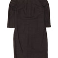 Boden Womens 3/4 Sleeve Regular Sheath Dress UK 12 Medium Grey Wool