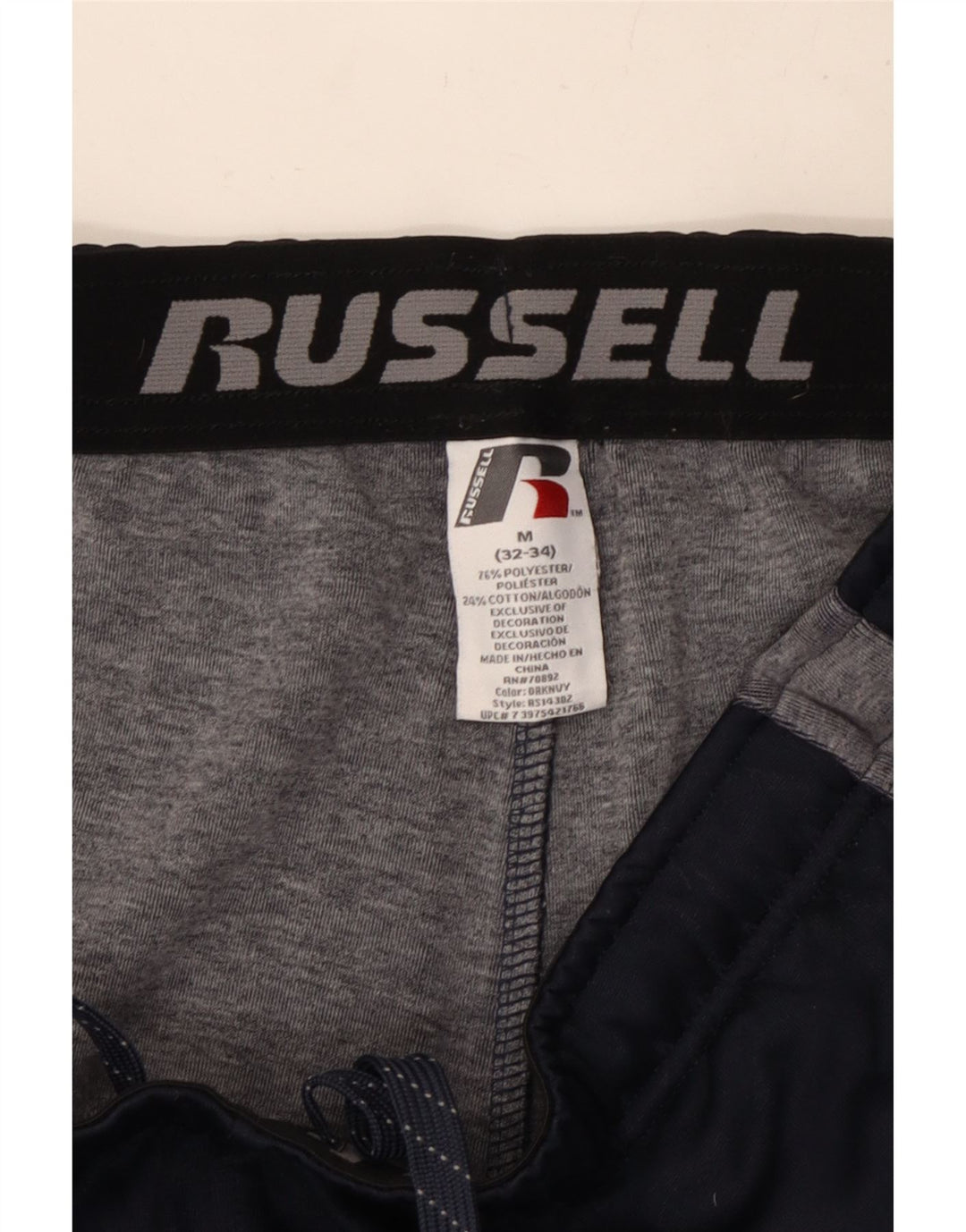 RUSSELL ATHLETIC Mens Tracksuit Trousers Medium  Navy Blue Colourblock