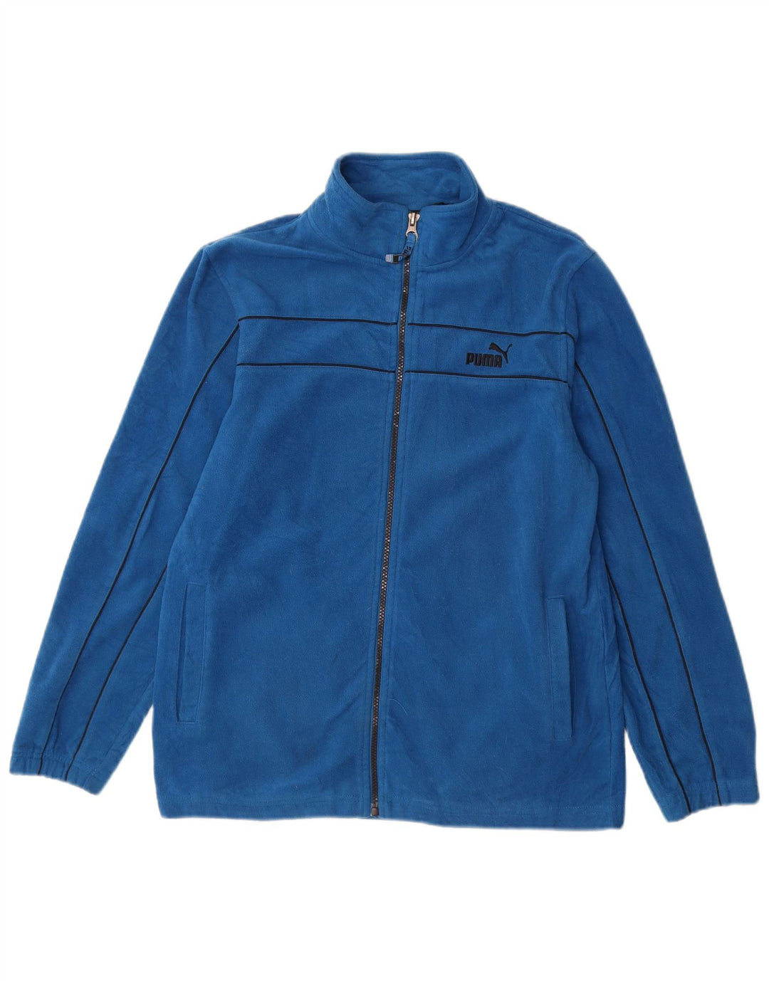 PUMA Boys Fleece Jacket 12-13 Years Large Blue Polyester
