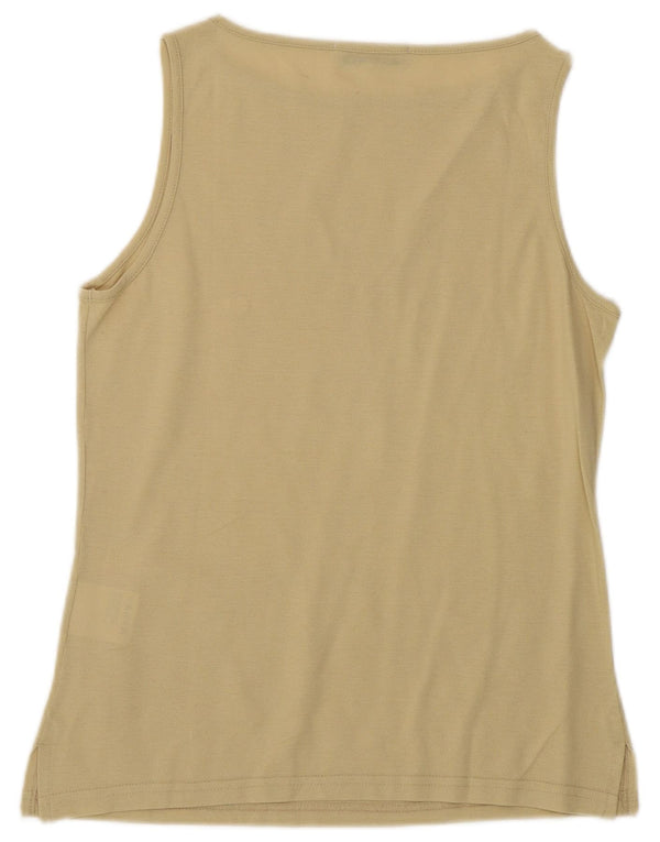 Sergio Tacchini Womens Milano Vest Top UK 12 Medium Beige Cotton