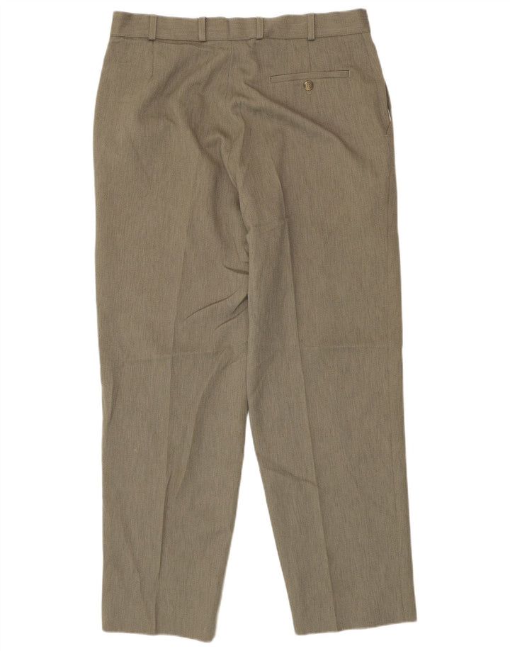 Marks & Spencer Mens Straight Chino Trousers W36 L31 Grey Polyester