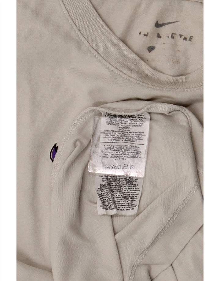 NIKE Mens Graphic T-Shirt Top Large Off White Cotton