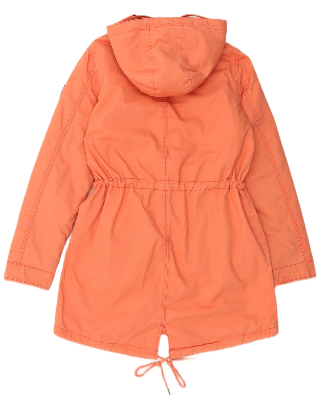 TOMMY HILFIGER Womens Oversized Hooded Parka Jacket UK 10 Small Orange