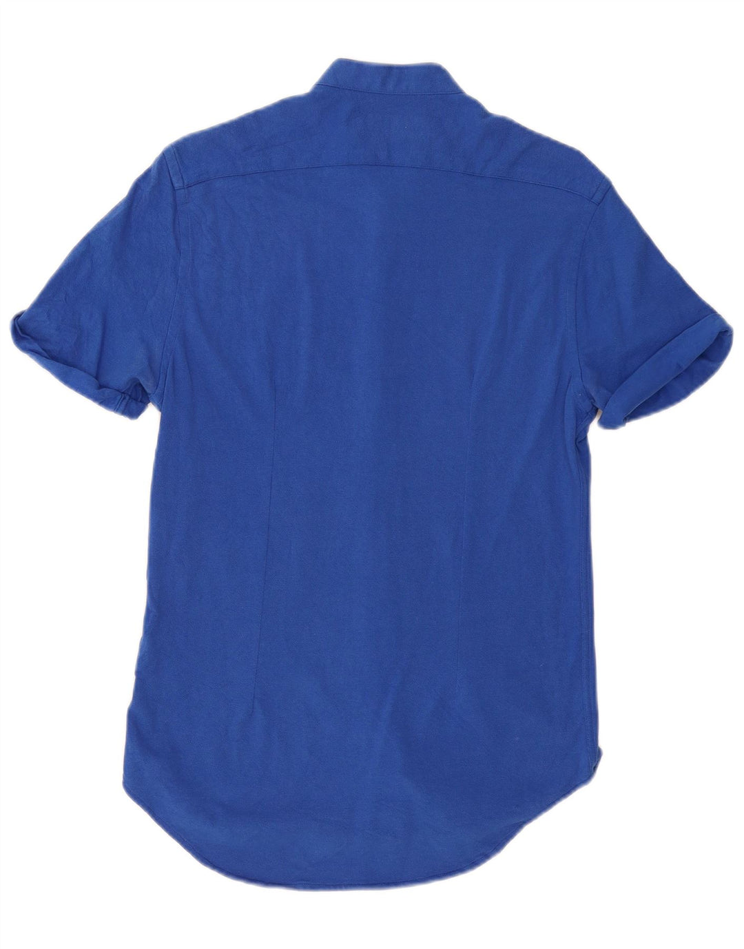 ZARA Mens Slim Fit Short Sleeve Shirt Medium Blue Cotton