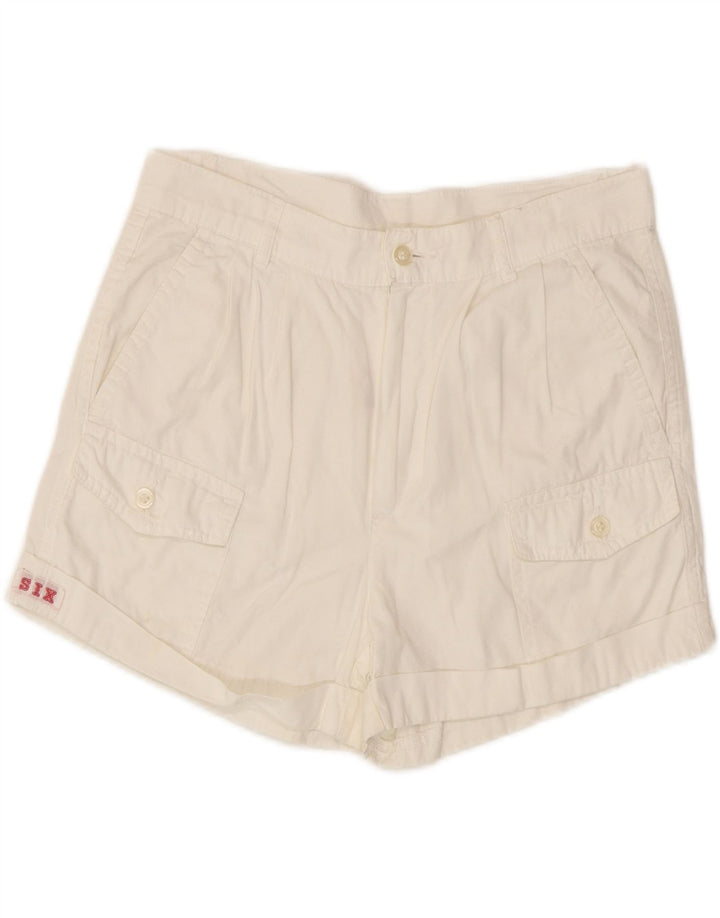 SIX Womens Pegged Cargo Shorts W30 Medium White