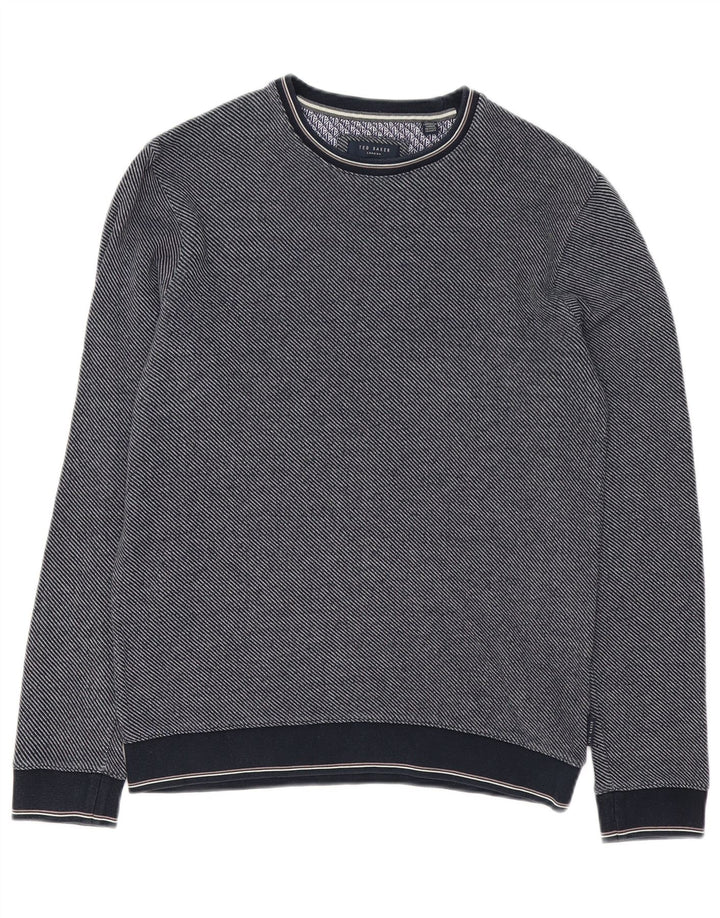 Ted Baker Mens Sweatshirt Jumper Size 2 Small Navy Blue Cotton