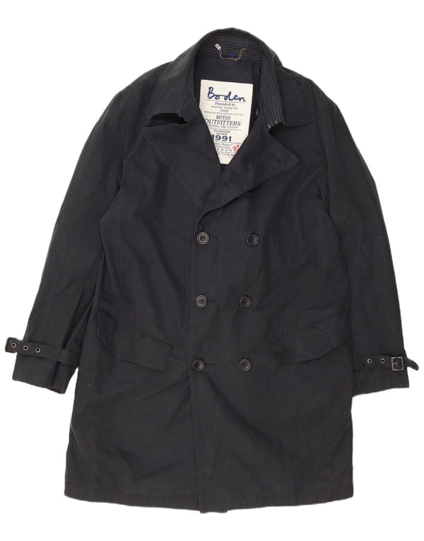 BODEN Mens Trench Coat UK 40 Large Black Cotton