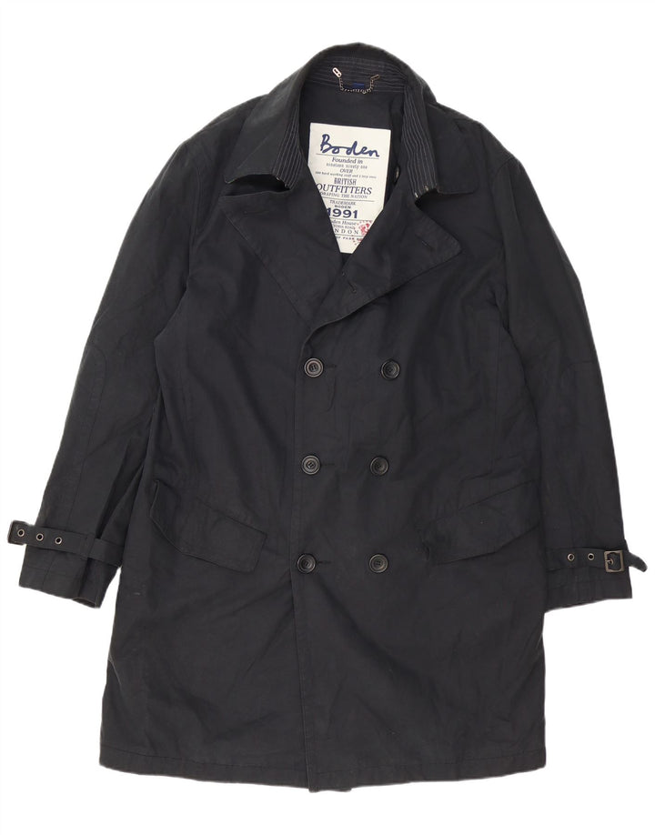 BODEN Mens Trench Coat UK 40 Large Black Cotton
