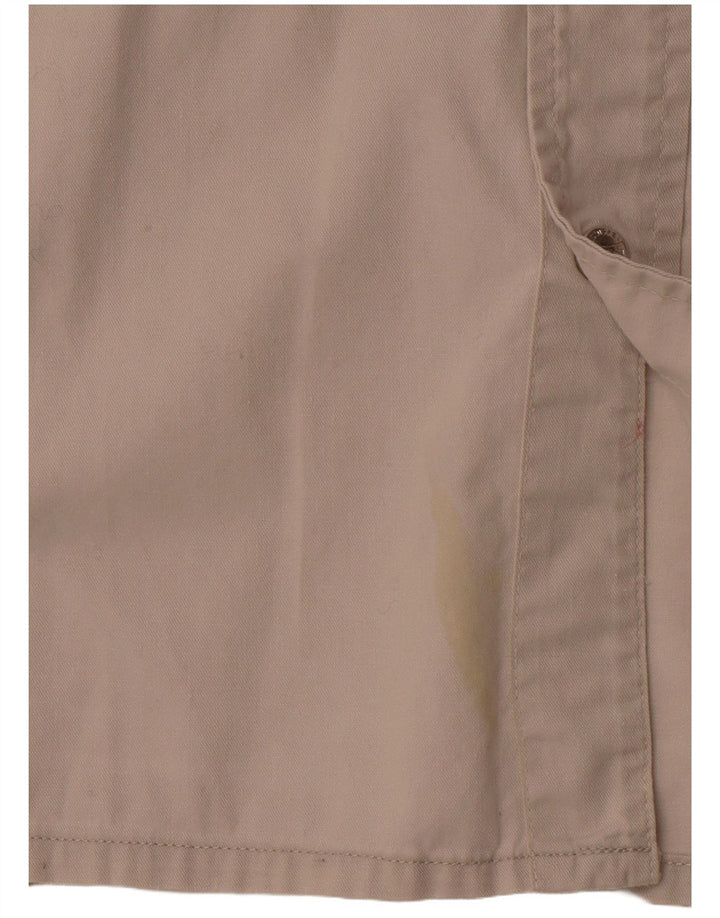 VINTAGE Mens Sleeveless Shirt Large Beige Cotton