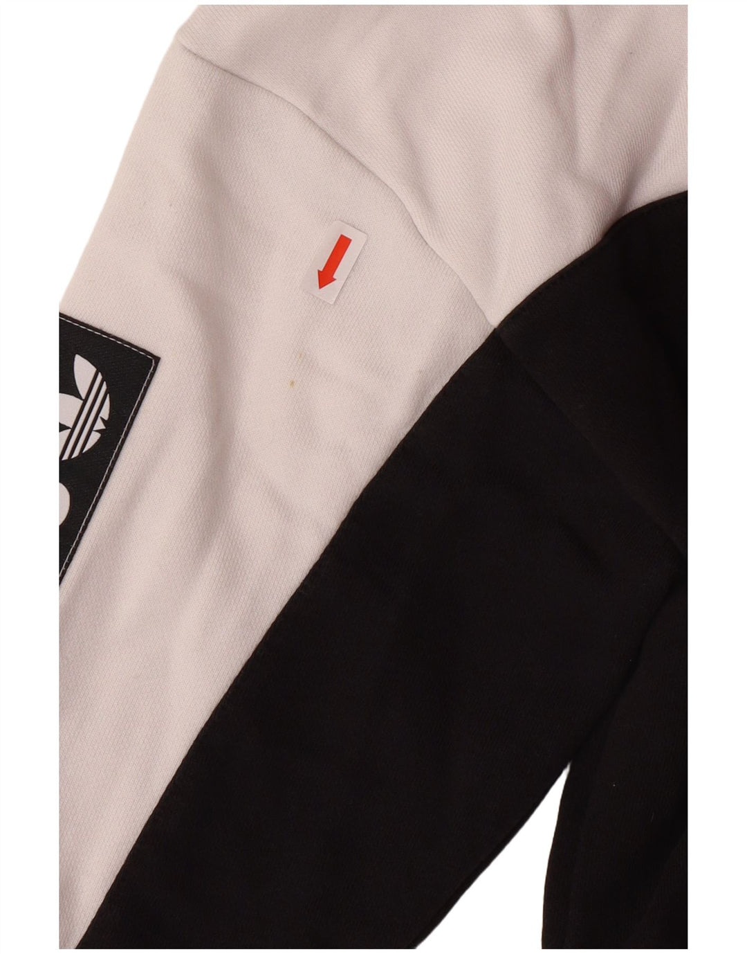 ADIDAS Womens Crop Graphic Sweatshirt Jumper UK 8 Small White Colourblock