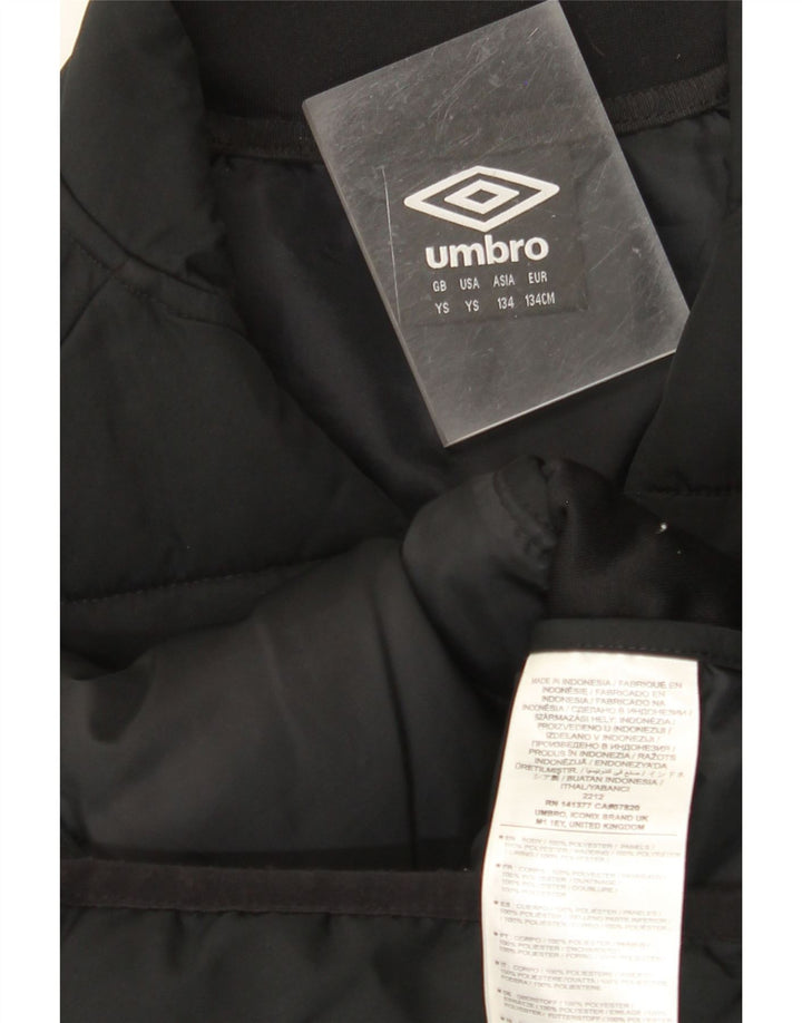 UMBRO Girls Ireland Padded Jacket 8-9 Years Small Black Polyester