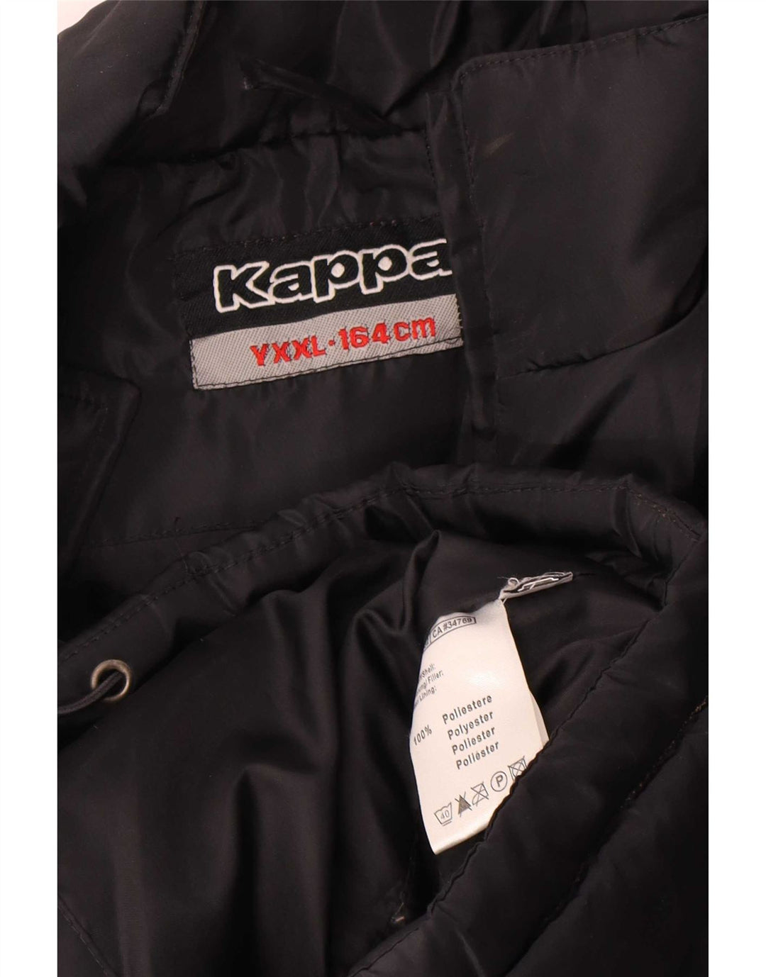 Kappa Boys Graphic Padded Jacket 13-14 Years 2XL Black Polyester