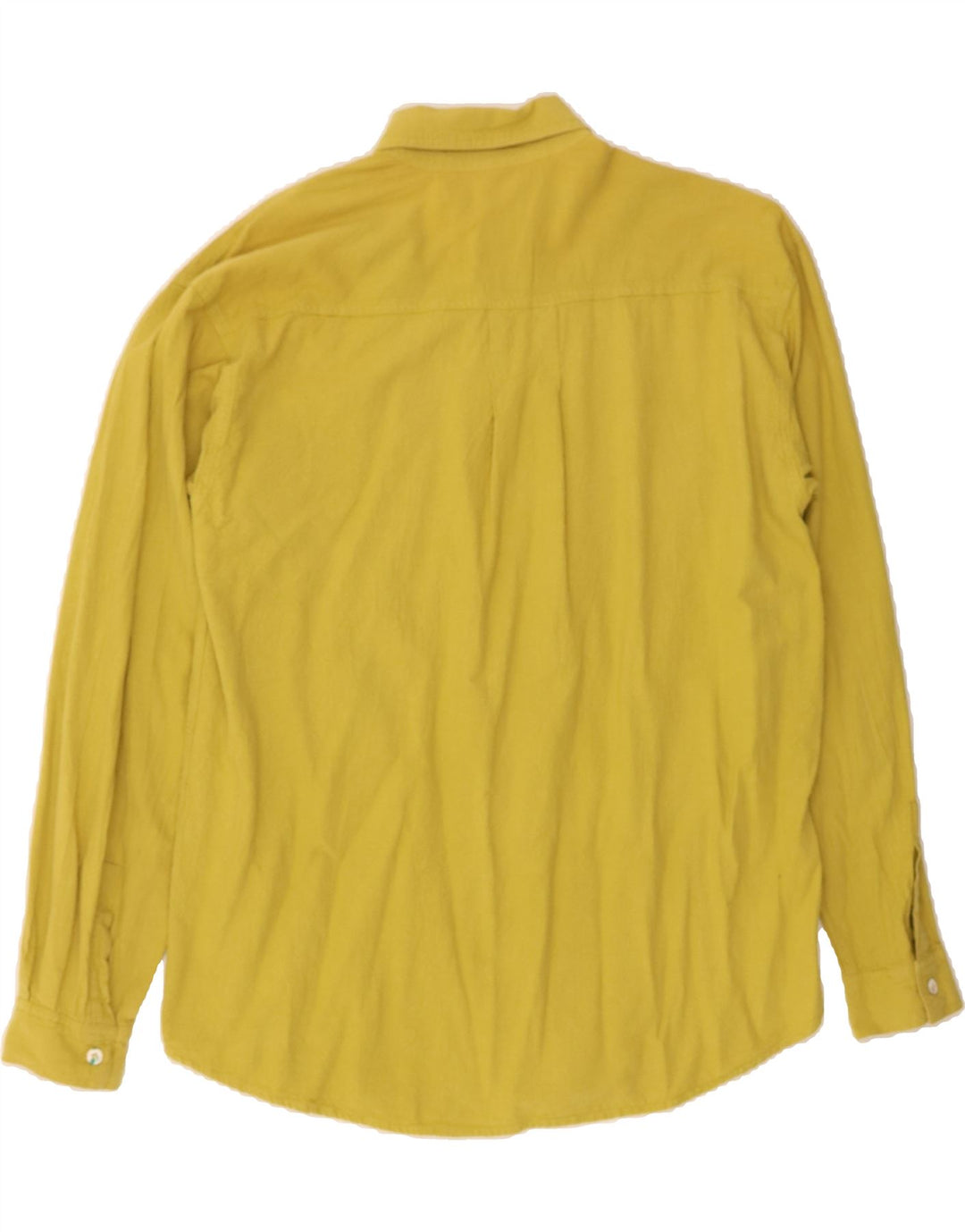 VINTAGE Mens Shirt Size 37/38 Small Yellow Cotton Vintage Vintage and Second-Hand Vintage from Messina Hembry 