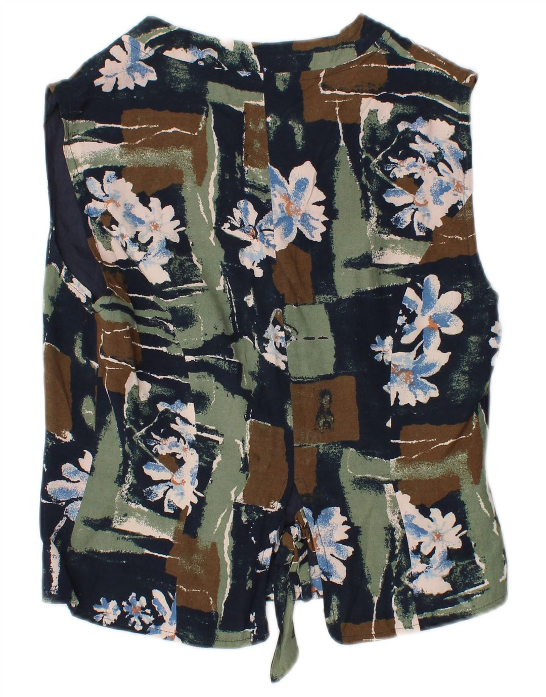 LEMON Womens Waistcoat IT 42 Medium Multicoloured Patchwork Acetate