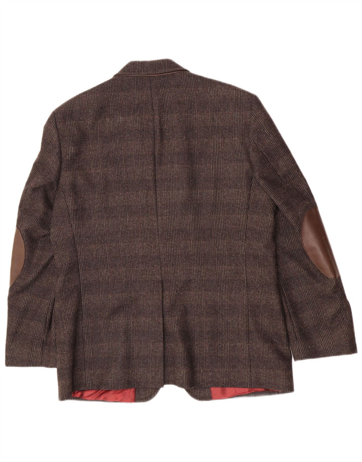 Pierre Cardin Mens 2 Button Blazer Jacket UK 40 Large Brown Check