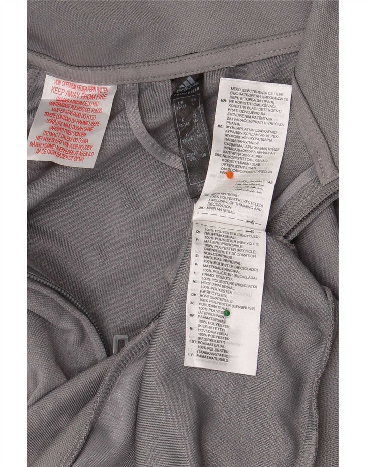 Adidas Boys Aeroready Tracksuit Top Jacket 13-14 Years Grey Polyester