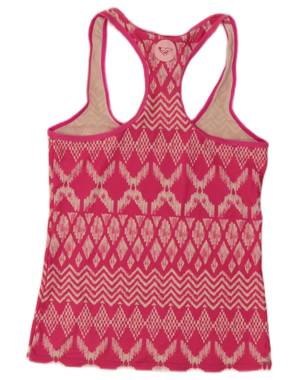 ROXY Womens Vest Top UK 12 Medium Pink Ikat Polyamide