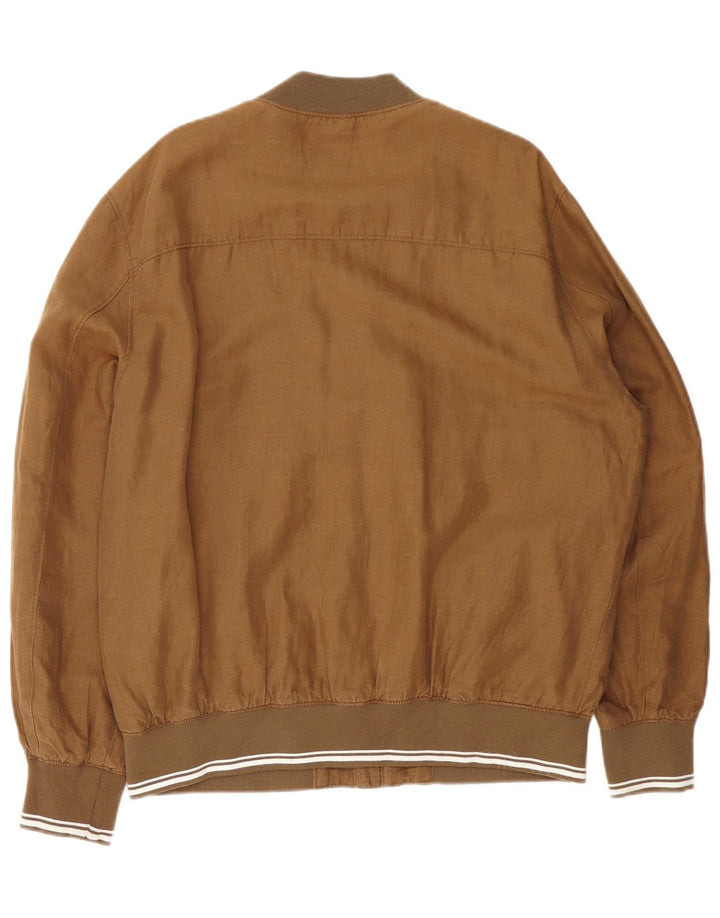 C & A Mens Bomber Jacket UK 42 XL Brown Cotton