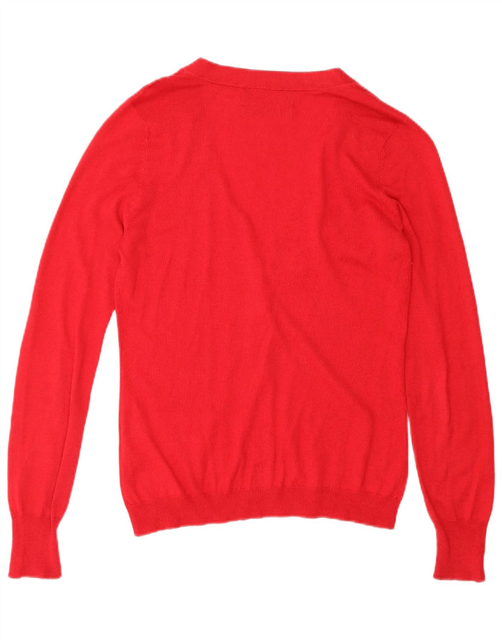 Zara Womens Cardigan Sweater UK 10 Small Red Silk