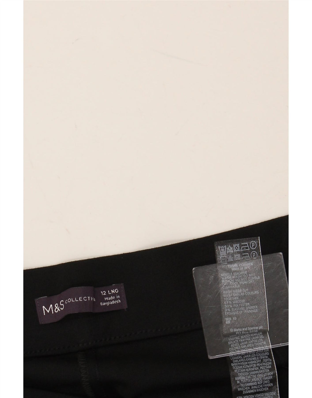 MARKS &amp; SPENCER Womens Straight Casual Trousers UK 12 Medium W30 L30 Black