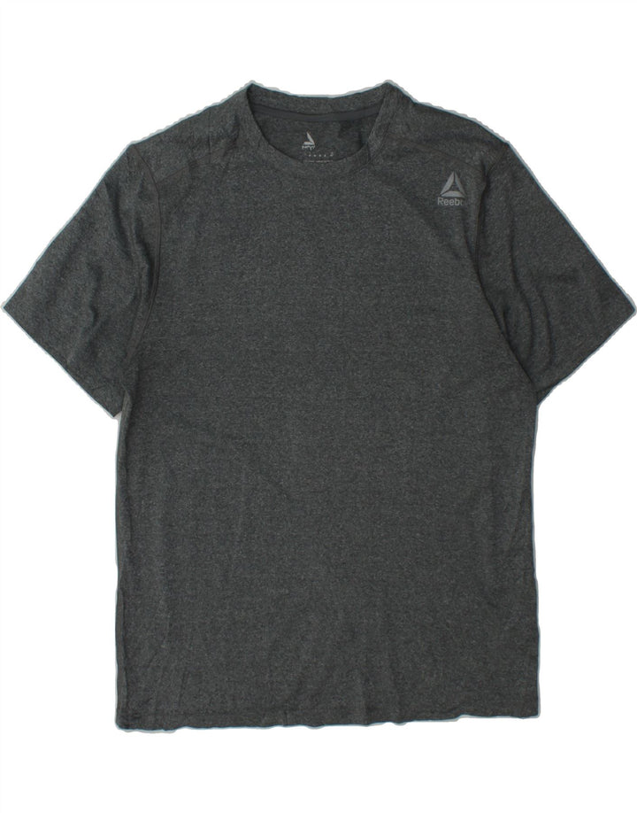 REEBOK Mens T-Shirt Top Medium Grey Polyester Vintage Reebok and Second-Hand Reebok from Messina Hembry 