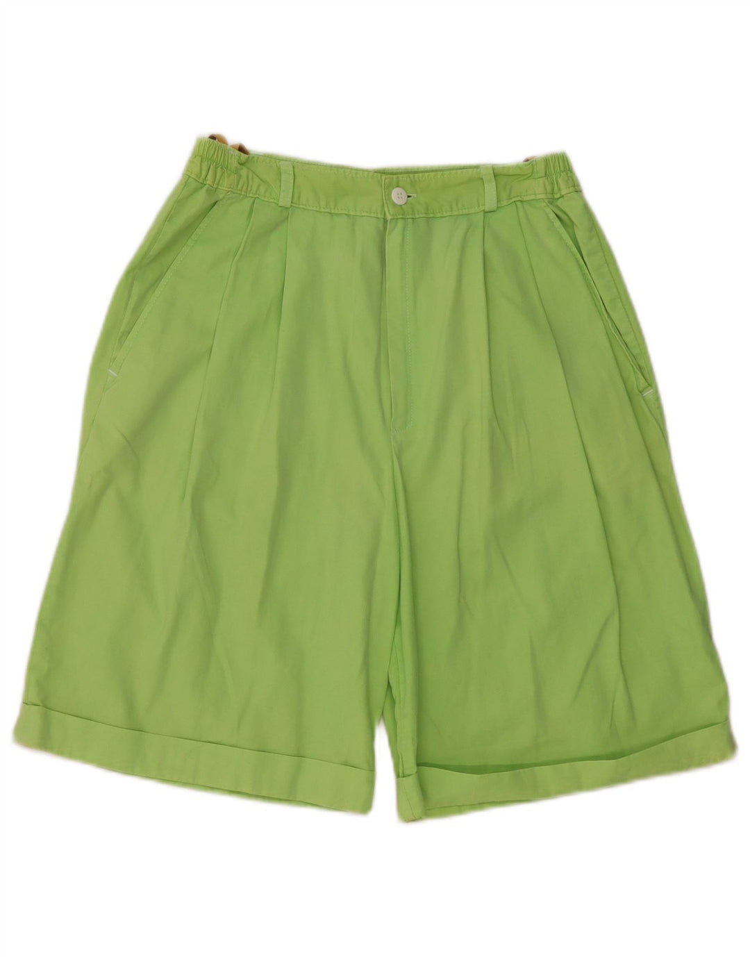 C & A Womens High Waist Pegged Chino Shorts EU 40 Medium W26 Green Cotton