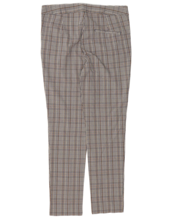 Zara Womens Slim Chino Trousers Medium W30 L27 Grey Check Viscose