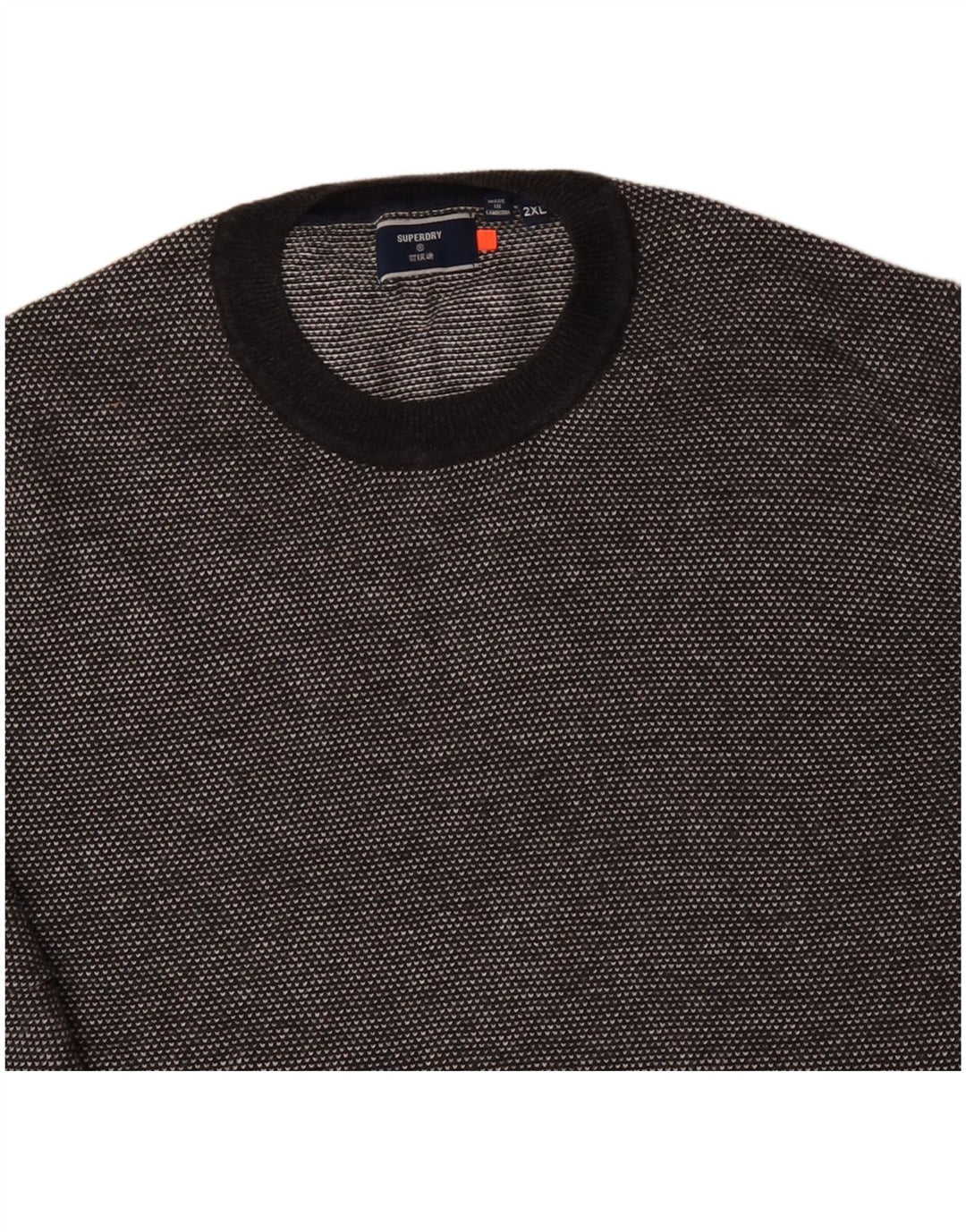SUPERDRY Mens Crew Neck Jumper Sweater 2XL Grey Cotton