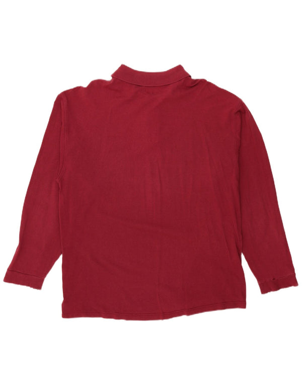 Invicta Mens Long Sleeve Polo Shirt 2XL Burgundy Cotton