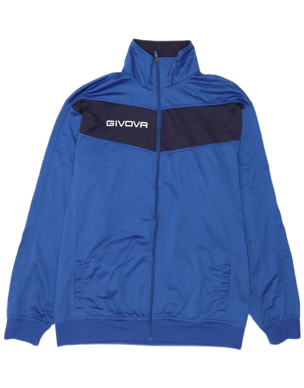 Givova Mens Graphic Tracksuit Top Jacket 5XL Blue Colourblock Polyester